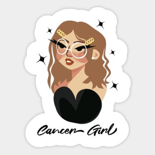 Cancer Girl Zodiac Sign Astrology Sticker